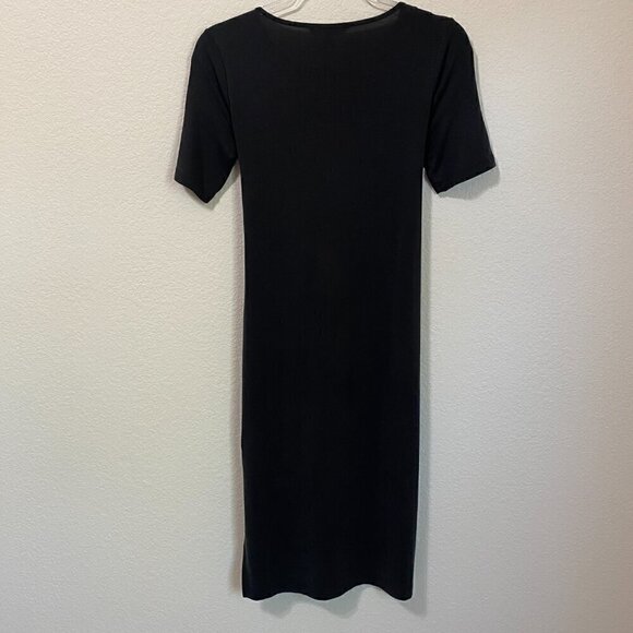 Banana Republic Black Sand-wash Twist Front Half Sleeve Midi Dress XXS Modal - Picture 9 of 9